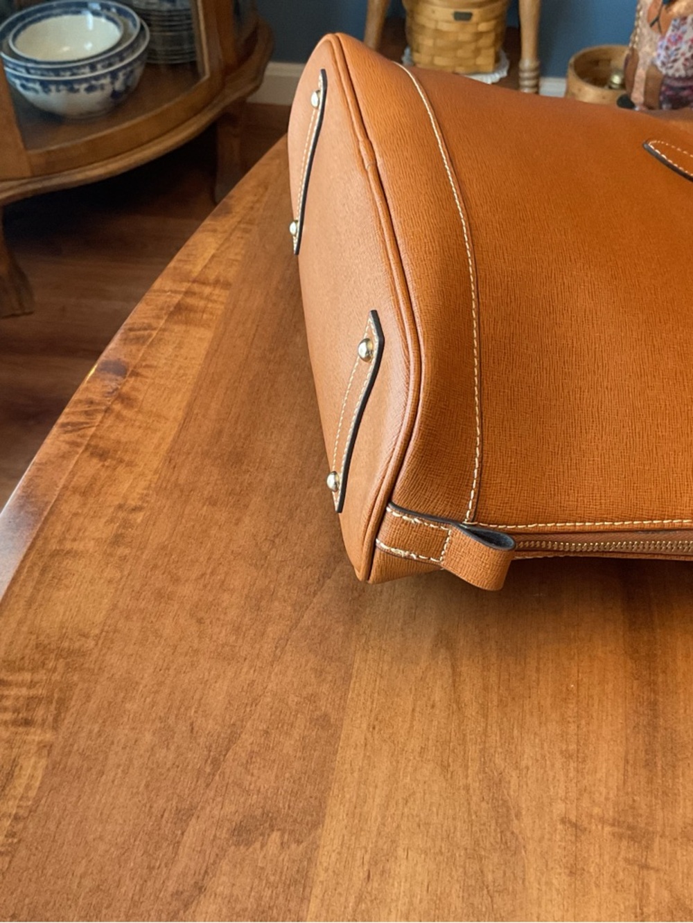 Dooney & Bourke Natural Saffiano Leather Zip Zip Satchel with Wallet - Picture 6 of 15